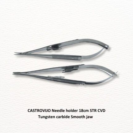 CASTROVIJO Needle holder 14cm STR CVD Tungsten carbide Smooth jaw