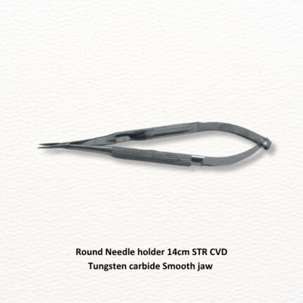 Round Needle holder 14cm STR CVD Tungsten carbide Smooth jaw