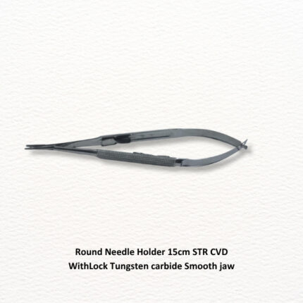 Round Needle Holder 15cm STR CVD WithLock Tungsten carbide Smooth jaw